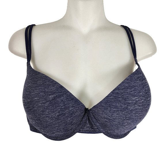 Aerie Womens Sunnie Demi Bra Heathered Blue 38DD Underwire T Shirt Adjustable - Picture 1 of 13